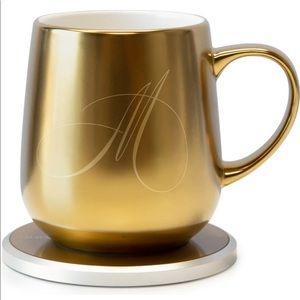 Kopi Monogram Golden Mug “M” and Warmer Set